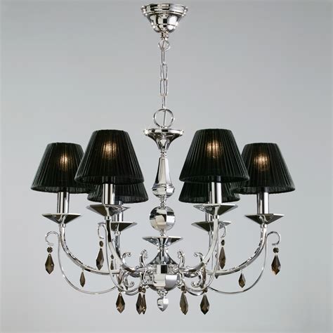 black metal candelabra chandelier with small fabric shades|black contemporary chandelier.